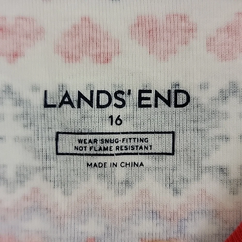Land's End Cotton Christmas Pajama Top (Top only) Christmas 16